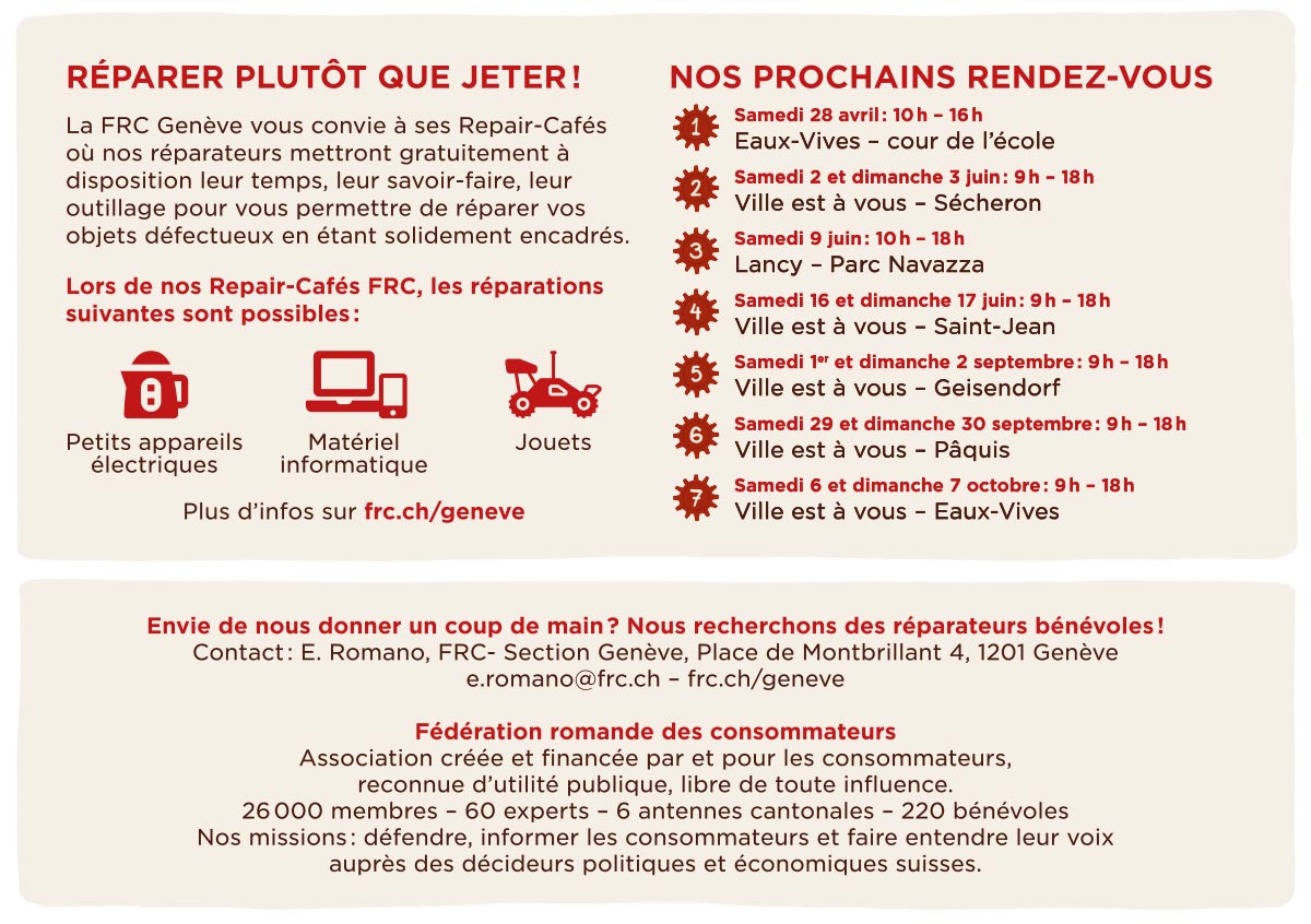 La Frc Investit Les Quartiers De Geneve Et Environs Federation Romande Des Consommateurs